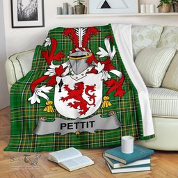 Scottish Pettit Coat of Arms Family Crest Ireland Blanket Irish National Tartan Irish County Blanket