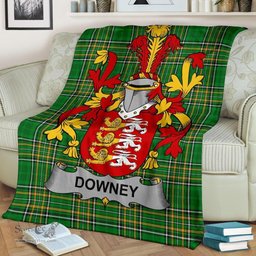 Scottish Downey or O'Downey Coat of Arms Family Crest Ireland Blanket Irish National Tartan Irish County Blanket