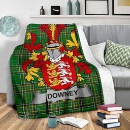 Scottish Downey or O'Downey Coat of Arms Family Crest Ireland Blanket Irish National Tartan Irish County Blanket