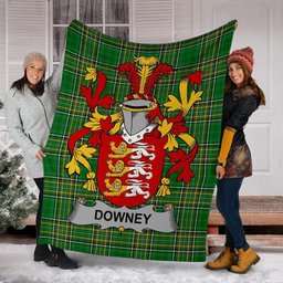 Scottish Downey or O'Downey Coat of Arms Family Crest Ireland Blanket Irish National Tartan Irish County Blanket