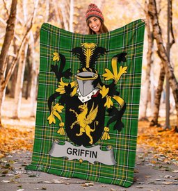 Scottish Griffin or O'Griffy Coat of Arms Family Crest Ireland Blanket Irish National Tartan Irish County Blanket