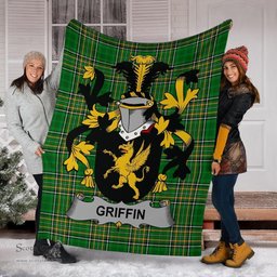 Scottish Griffin or O'Griffy Coat of Arms Family Crest Ireland Blanket Irish National Tartan Irish County Blanket