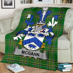 Scottish McGann or Magan Coat of Arms Family Crest Ireland Blanket Irish National Tartan Irish County Blanket