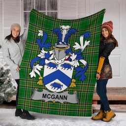 Scottish McGann or Magan Coat of Arms Family Crest Ireland Blanket Irish National Tartan Irish County Blanket