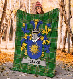 Scottish Cleare Coat of Arms Family Crest Ireland Blanket Irish National Tartan Irish County Blanket