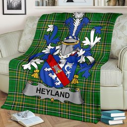 Scottish Heyland Coat of Arms Family Crest Ireland Blanket Irish National Tartan Irish County Blanket