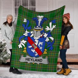 Scottish Heyland Coat of Arms Family Crest Ireland Blanket Irish National Tartan Irish County Blanket