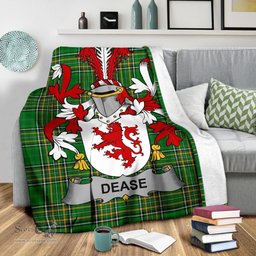 Scottish Dease Coat of Arms Family Crest Ireland Blanket Irish National Tartan Irish County Blanket