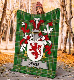 Scottish Dease Coat of Arms Family Crest Ireland Blanket Irish National Tartan Irish County Blanket