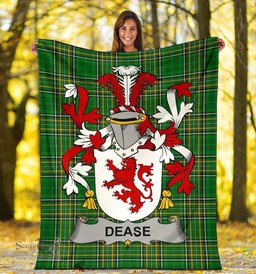 Scottish Dease Coat of Arms Family Crest Ireland Blanket Irish National Tartan Irish County Blanket