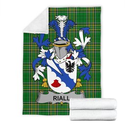 Scottish Riall or Ryle Coat of Arms Family Crest Ireland Blanket Irish National Tartan Irish County Blanket