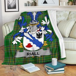 Scottish Riall or Ryle Coat of Arms Family Crest Ireland Blanket Irish National Tartan Irish County Blanket