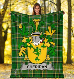 Scottish Sheridan Coat of Arms Family Crest Ireland Blanket Irish National Tartan Irish County Blanket
