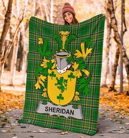 Scottish Sheridan Coat of Arms Family Crest Ireland Blanket Irish National Tartan Irish County Blanket