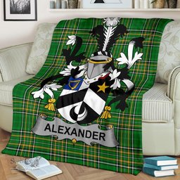 Scottish Alexander Coat of Arms Family Crest Ireland Blanket Irish National Tartan Irish County Blanket