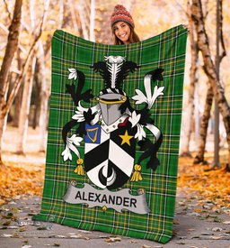 Scottish Alexander Coat of Arms Family Crest Ireland Blanket Irish National Tartan Irish County Blanket