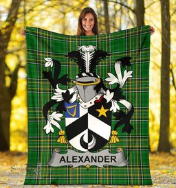 Scottish Alexander Coat of Arms Family Crest Ireland Blanket Irish National Tartan Irish County Blanket