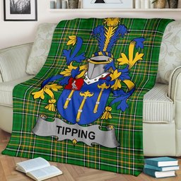 Scottish Tipping Coat of Arms Family Crest Ireland Blanket Irish National Tartan Irish County Blanket