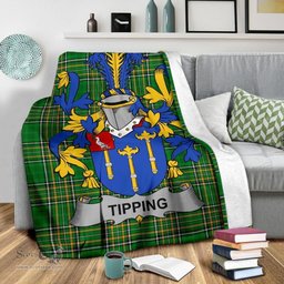 Scottish Tipping Coat of Arms Family Crest Ireland Blanket Irish National Tartan Irish County Blanket