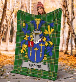 Scottish Tipping Coat of Arms Family Crest Ireland Blanket Irish National Tartan Irish County Blanket