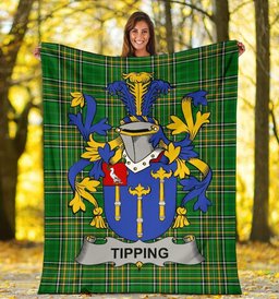 Scottish Tipping Coat of Arms Family Crest Ireland Blanket Irish National Tartan Irish County Blanket