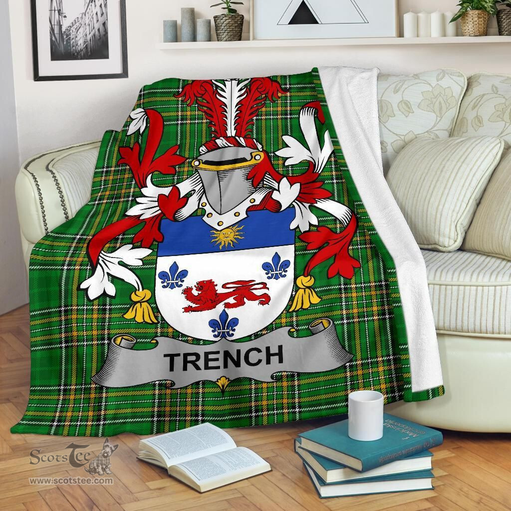 Scottish Trench Coat of Arms Family Crest Ireland Blanket Irish National Tartan Irish County Blanket