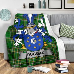 Scottish Duggan or O'Duggan Coat of Arms Family Crest Ireland Blanket Irish National Tartan Irish County Blanket