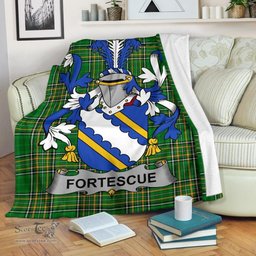 Scottish Fortescue Coat of Arms Family Crest Ireland Blanket Irish National Tartan Irish County Blanket