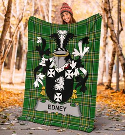 Scottish Edney Coat of Arms Family Crest Ireland Blanket Irish National Tartan Irish County Blanket
