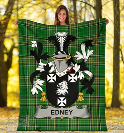 Scottish Edney Coat of Arms Family Crest Ireland Blanket Irish National Tartan Irish County Blanket