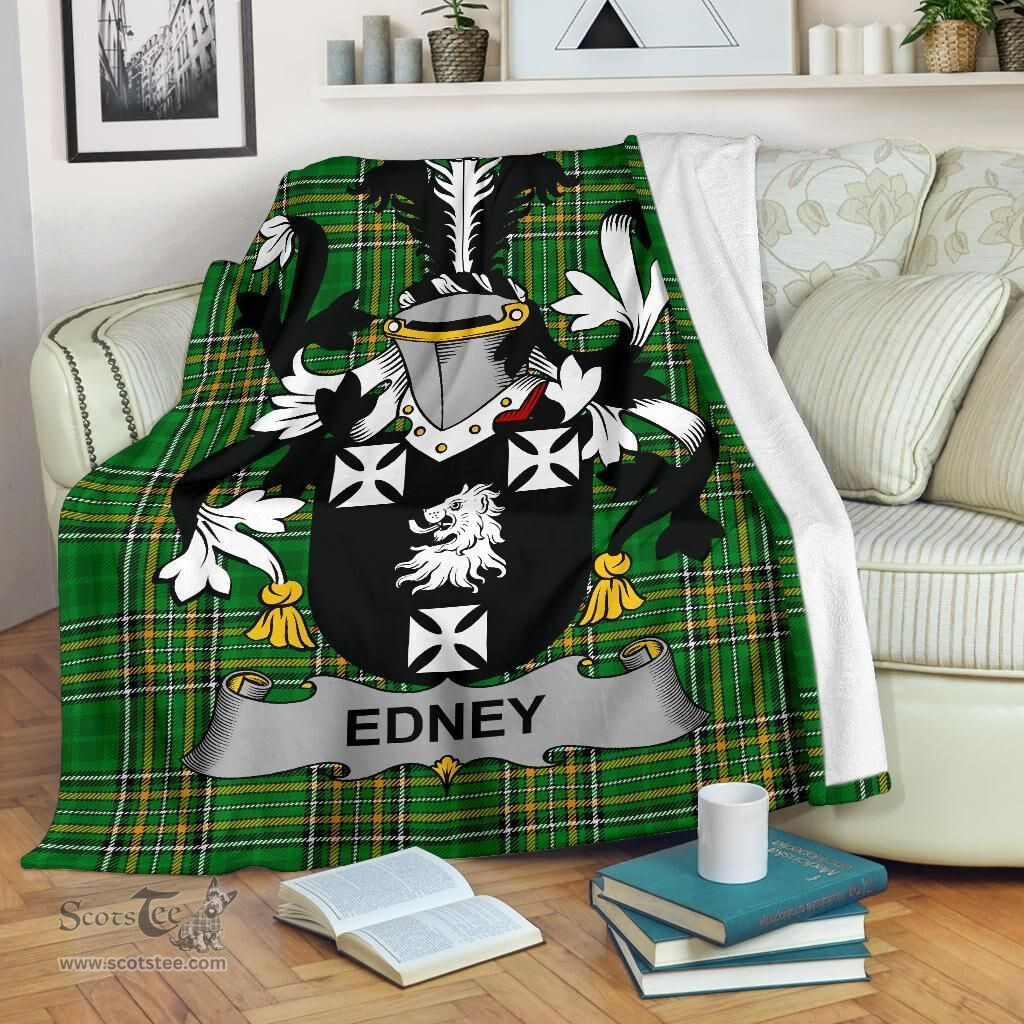 Scottish Edney Coat of Arms Family Crest Ireland Blanket Irish National Tartan Irish County Blanket