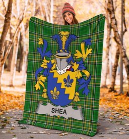 Scottish Shea or O'Shee Coat of Arms Family Crest Ireland Blanket Irish National Tartan Irish County Blanket