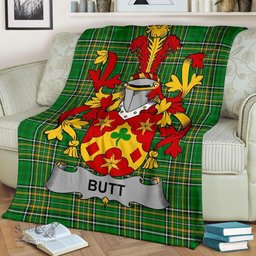 Scottish Butt Coat of Arms Family Crest Ireland Blanket Irish National Tartan Irish County Blanket