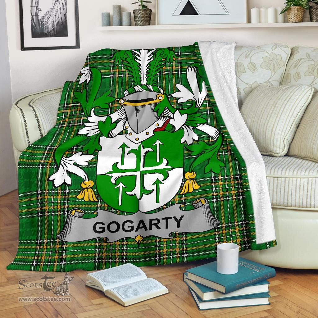 Scottish Gogarty Coat of Arms Family Crest Ireland Blanket Irish National Tartan Irish County Blanket