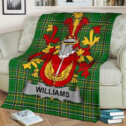 Scottish Williams Coat of Arms Family Crest Ireland Blanket Irish National Tartan Irish County Blanket