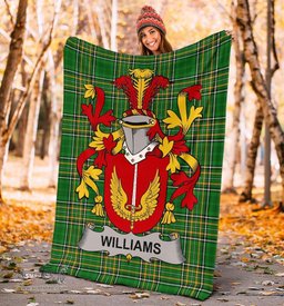 Scottish Williams Coat of Arms Family Crest Ireland Blanket Irish National Tartan Irish County Blanket