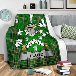 Scottish Lloyd Coat of Arms Family Crest Ireland Blanket Irish National Tartan Irish County Blanket