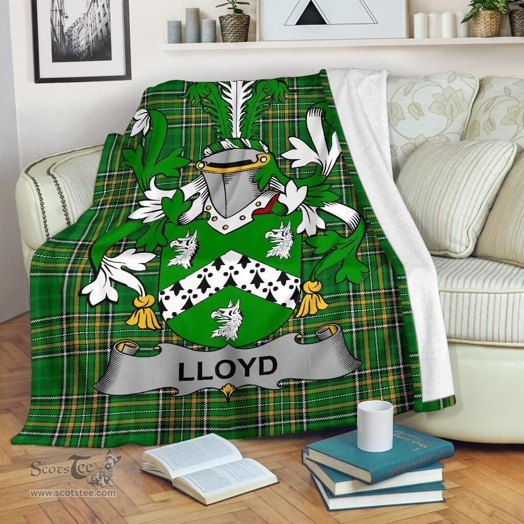 Scottish Lloyd Coat of Arms Family Crest Ireland Blanket Irish National Tartan Irish County Blanket