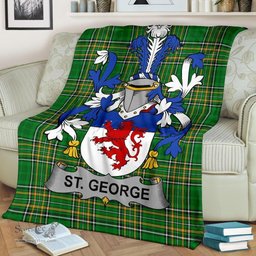 Scottish St. George Coat of Arms Family Crest Ireland Blanket Irish National Tartan Irish County Blanket