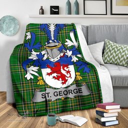 Scottish St. George Coat of Arms Family Crest Ireland Blanket Irish National Tartan Irish County Blanket