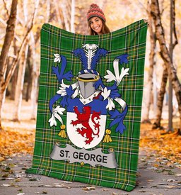 Scottish St. George Coat of Arms Family Crest Ireland Blanket Irish National Tartan Irish County Blanket