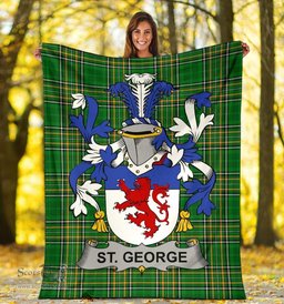 Scottish St. George Coat of Arms Family Crest Ireland Blanket Irish National Tartan Irish County Blanket