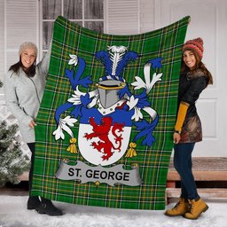 Scottish St. George Coat of Arms Family Crest Ireland Blanket Irish National Tartan Irish County Blanket