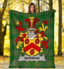 Scottish Norman Coat of Arms Family Crest Ireland Blanket Irish National Tartan Irish County Blanket