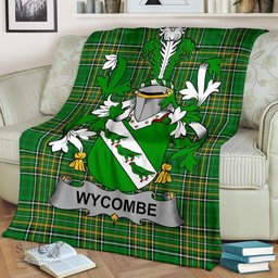 Scottish Wycombe Coat of Arms Family Crest Ireland Blanket Irish National Tartan Irish County Blanket