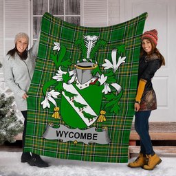 Scottish Wycombe Coat of Arms Family Crest Ireland Blanket Irish National Tartan Irish County Blanket