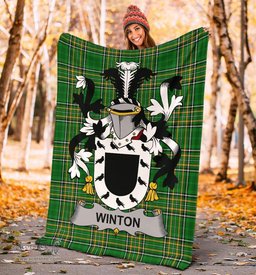 Scottish Winton Coat of Arms Family Crest Ireland Blanket Irish National Tartan Irish County Blanket