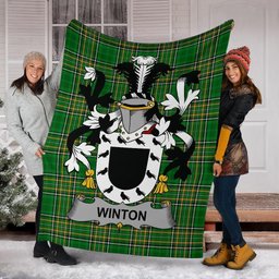 Scottish Winton Coat of Arms Family Crest Ireland Blanket Irish National Tartan Irish County Blanket