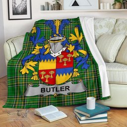 Scottish Butler Coat of Arms Family Crest Ireland Blanket Irish National Tartan Irish County Blanket