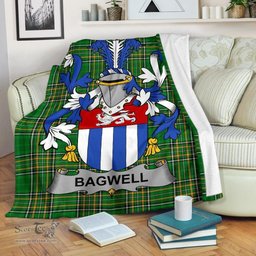 Scottish Bagwell Coat of Arms Family Crest Ireland Blanket Irish National Tartan Irish County Blanket